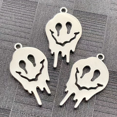 5pcs Abstract Ghost Face Pendant Alloy Skull Charms for DIY Halloween Jewelry