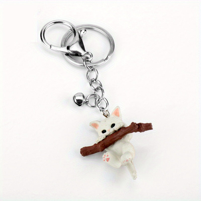 Love Simulation Branch Bell Kitten Keychain Doll Pendant