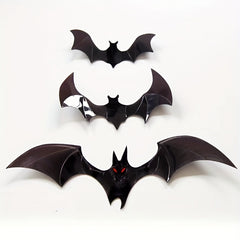 12pcs Halloween Bat Stickers 3D Horror Window Decoration Set