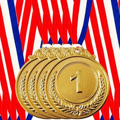 2pcs Zinc Alloy Sports Medals Golden Silvery Bronze