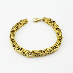 304 Stainless Steel Mens Byzantine Chain Plated Jewelry Set