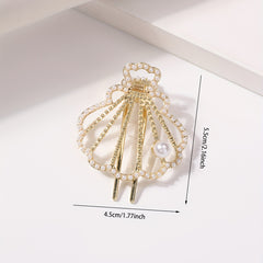 Vintage Rhinestone Pearl Hair Clip Sweet Hair Accessory