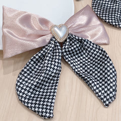 Large Bowknot Hair Clip with Rhinestone Inlay