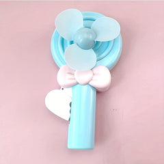 2pcs Mini Lollipop Shape Pocket Fan Portable Plastic Fan