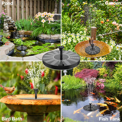 5W Solar Fountain Pump with 6 Nozzles for Bird Baths Ponds Gardens Fish Tanks