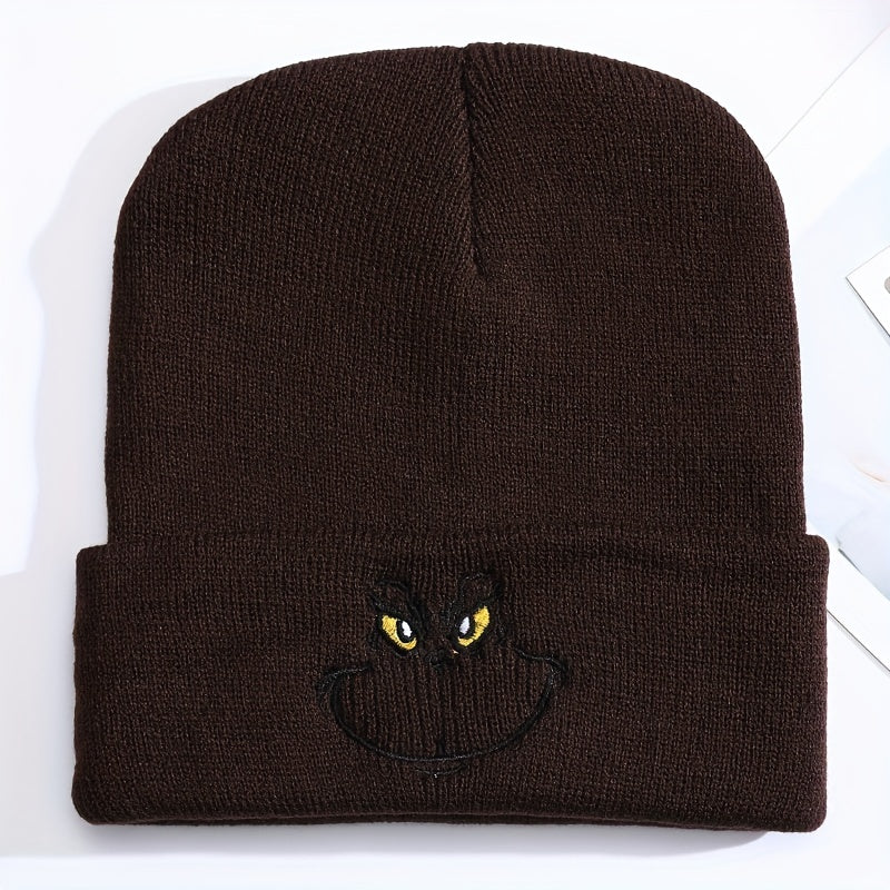 Embroidered Ski Knit Cap Beanie Hat Keep Warm Men Women