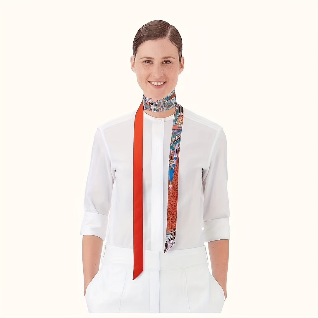 Long Ribbon Necktie Thin Twill Satin Scarf Women Hair Scarf Hairband Accessories