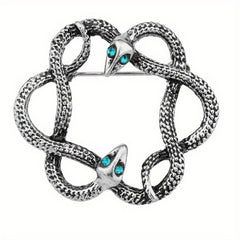 Vintage Snake Brooch Suit Jacket Pin Classic Double Snake Host Brooch