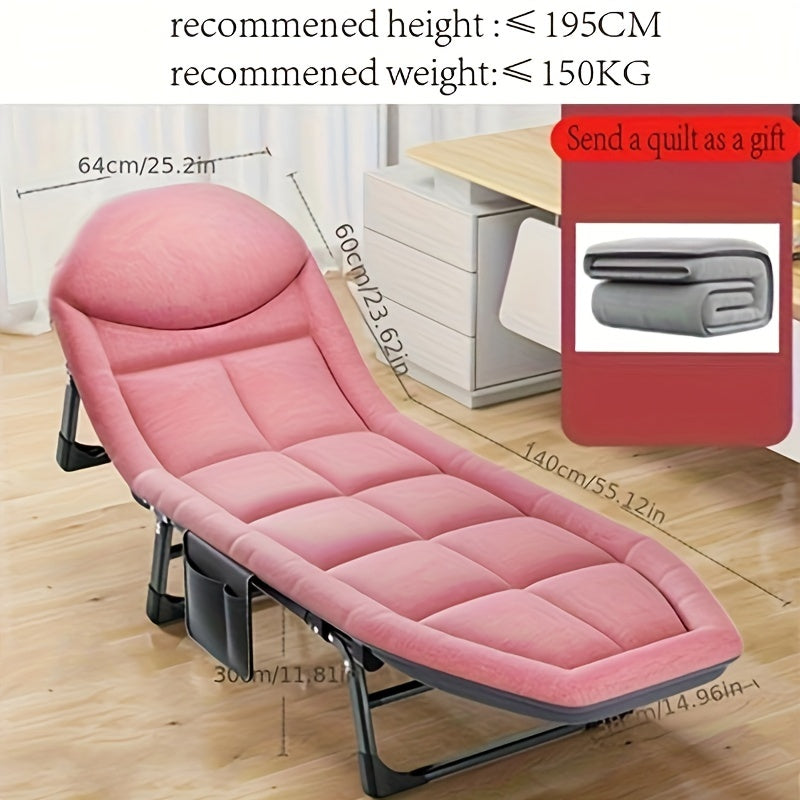 Portable Folding Bed with Blanket for Camping & Outdoor Leisure