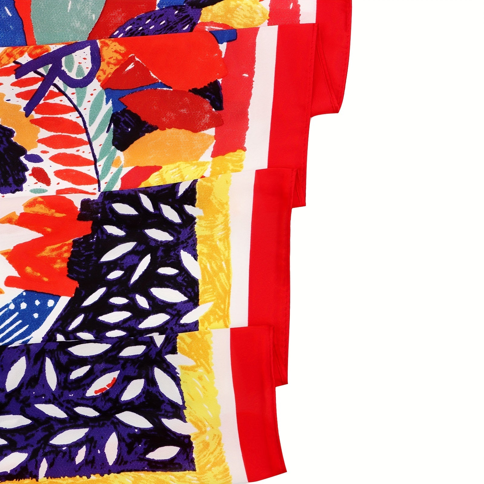 70cm Red Graffiti Print Bandana Silk Square Scarf Neckerchief Head Wraps