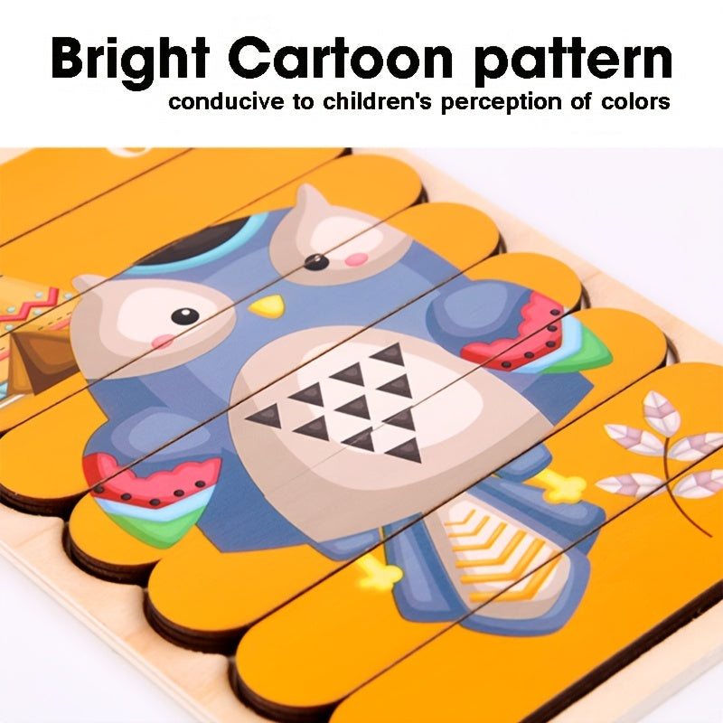 Double Sided Wooden 3D Puzzles Educational Toys For Kids
