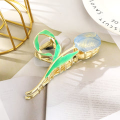 Tulip Large Claw Clip Flower Updo Hairpin Leaf Hair Clip