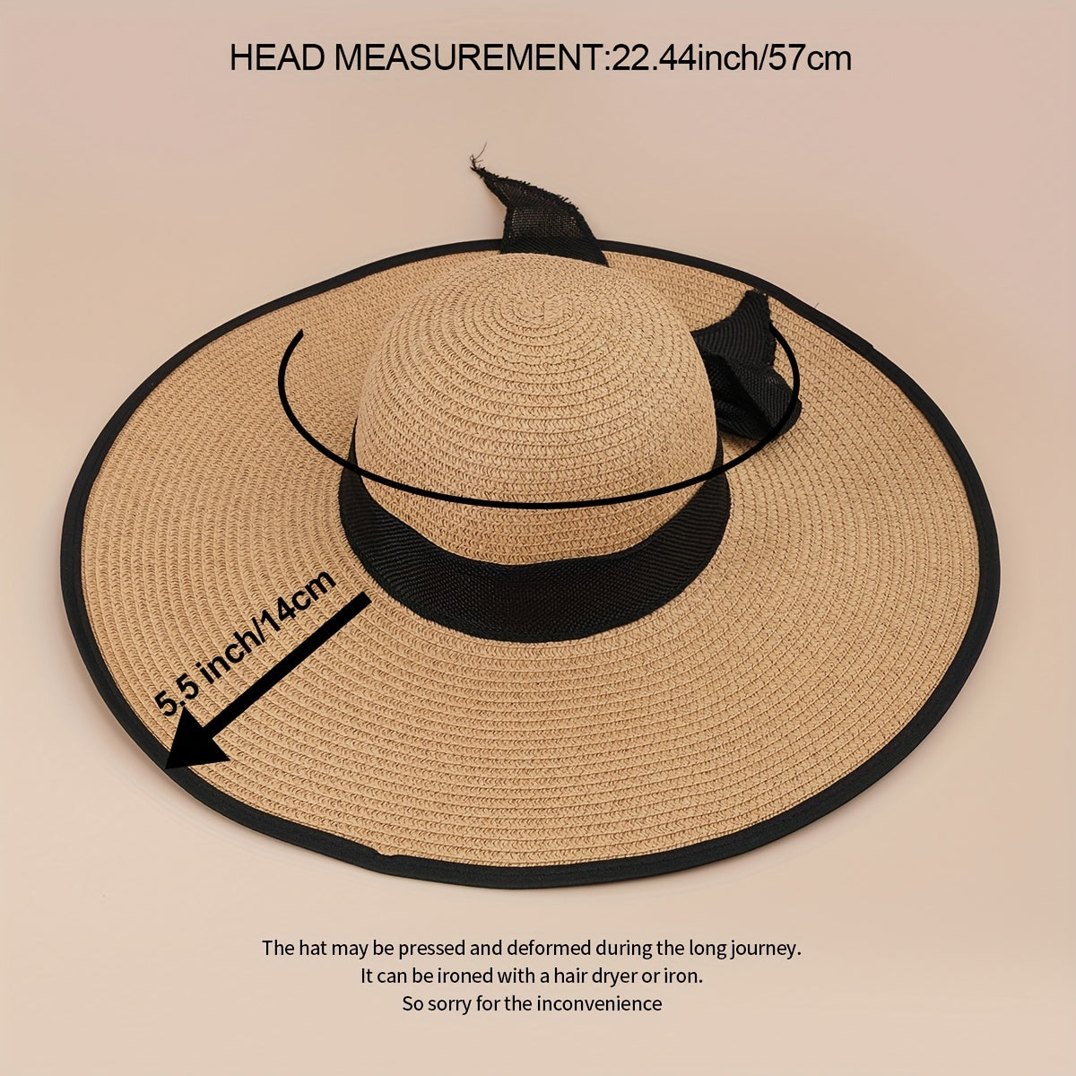 Oversized Candy Sun Hat Bowknot Straw Hat Women Sunscreen Beach Hats