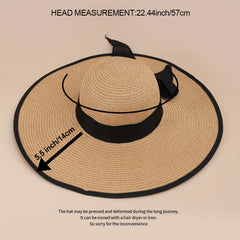 Oversized Candy Sun Hat Bowknot Straw Hat Women Sunscreen Beach Hats