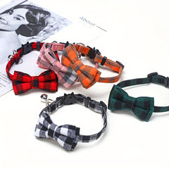 Striped Bowtie Dog Necklace Cat Collar Pet Supplies