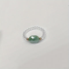 Colorful Crystal Glass Beads Ring for Women