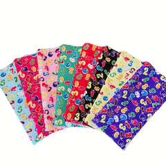 8pcs Arabic Number Series Fabric Pack for DIY Sewing Crafts
