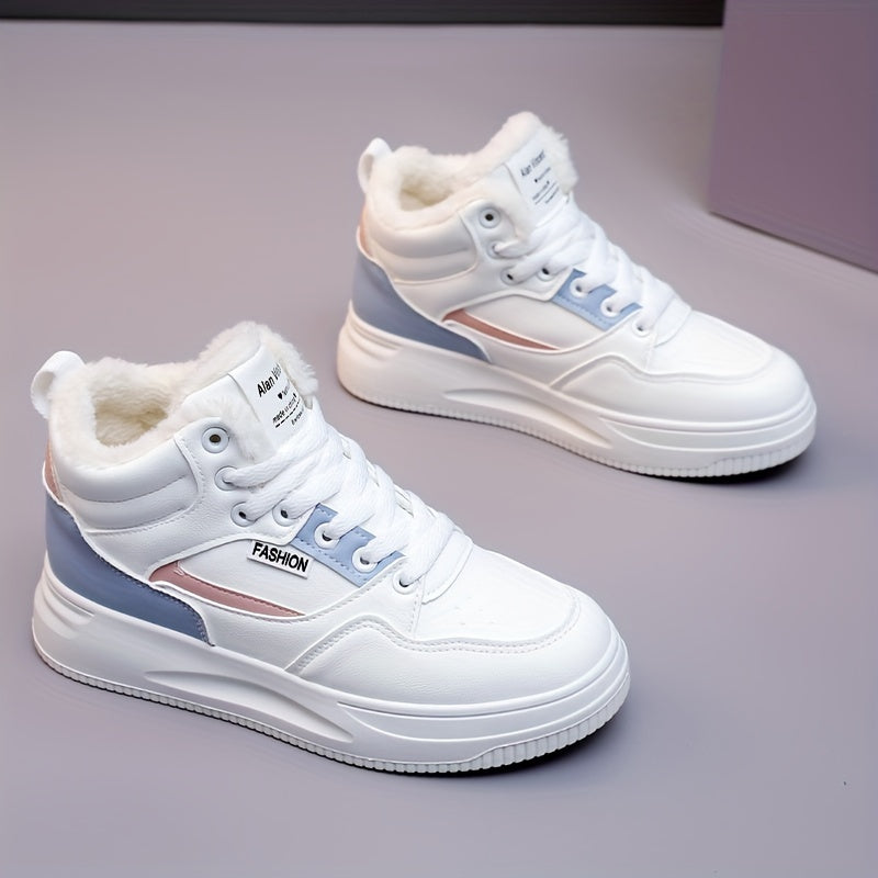 Plush Inner Lace-up Skate Shoes for Women