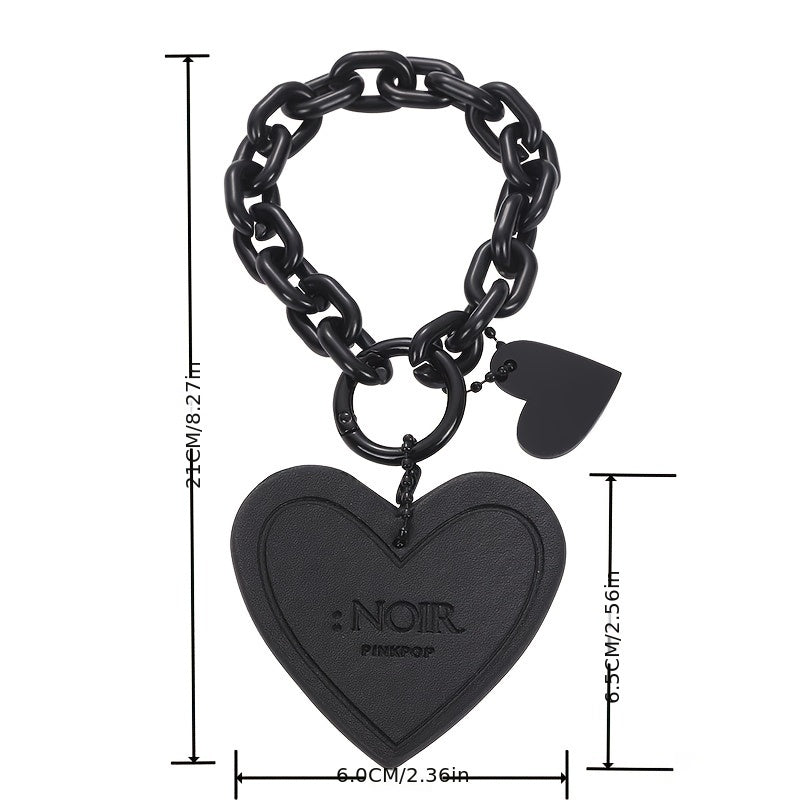 Chain Love Leather Car Keychain Acrylic Bag Pendant