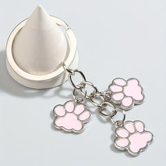 Cartoon Pet Paw Keychain Key Ring Purse Bag Backpack Car Key Charm Earbud Case