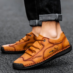 Men's Colorful Stitched Loafers Non Slip Outdoor Sneakers