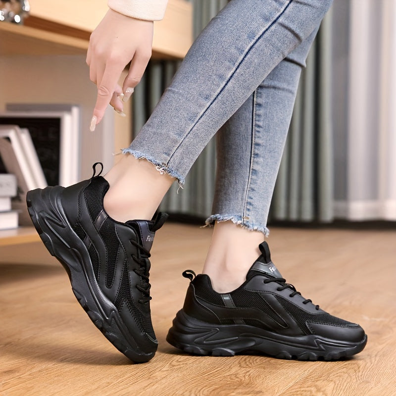 Breathable Heightened Sole Mesh Running Shoes Lightweight Non slip Sneakers