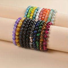 8mm Healing Stone Beaded Bracelet Natural Stretch Bracelet