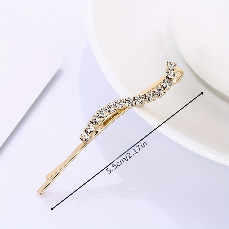 24pcs Rhinestone Alloy Bobby Pin Non-slip Hair Clip Women's Hair Accessories