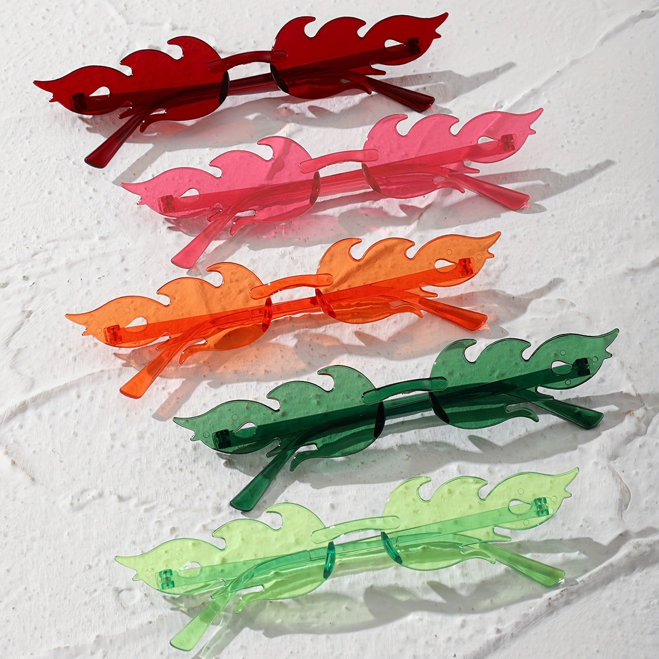 5pairs Flame Sunglasses Candy Sun Shades for Beach Party