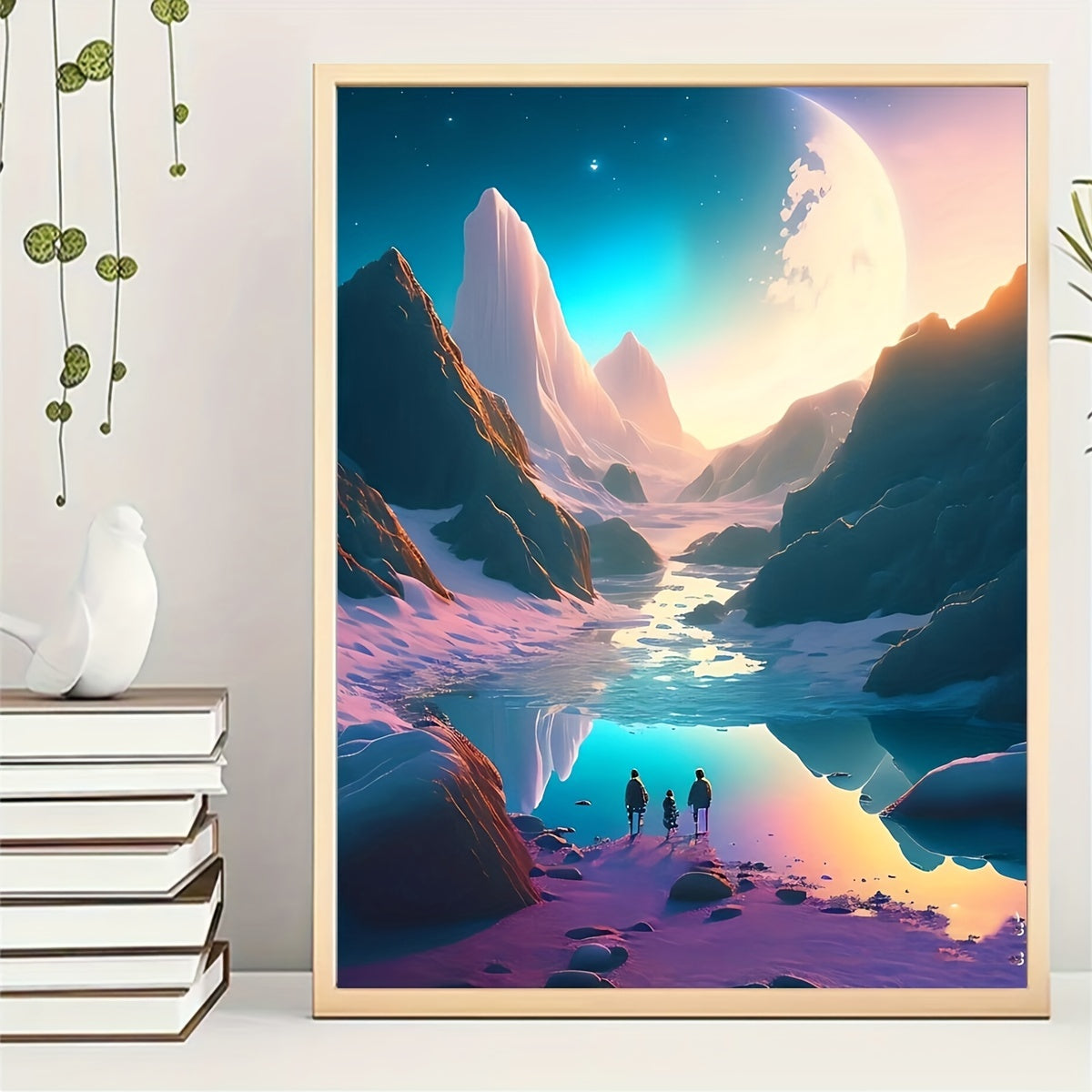 Mountain and River Landscape Rhinestone Painting 5D DIY Full Round Drill Mosaic