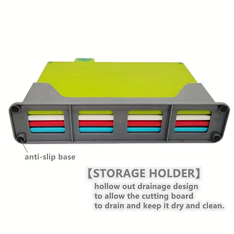 Plastic Chopping Board Set With Storage Stand