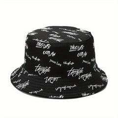 Sunshade Bucket Hat With Letter Printed Sun Hat For Daily Shopping