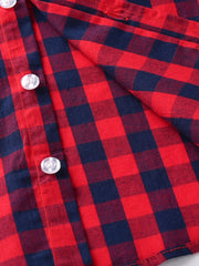 Toddler Boys Plaid Print Long Sleeve Shirt Kids Clothes