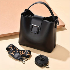 PU Leather Shoulder Bag Large Capacity Zipper Tote Handbag