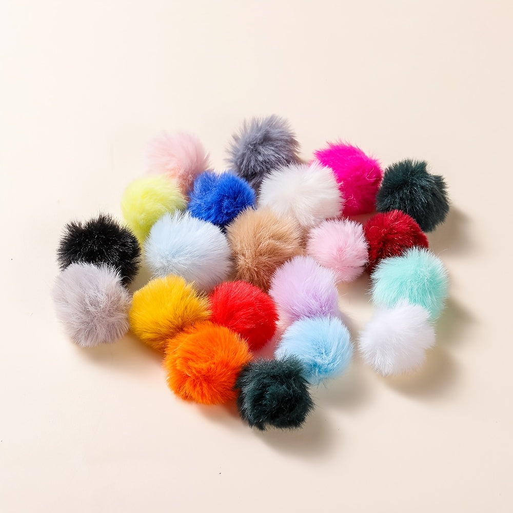 5Pcs 30mm 11 Colors Faux Rabbit Hair Ball Pendant