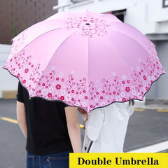 Large Flower Sunshade Manual Umbrella 10 Ribs