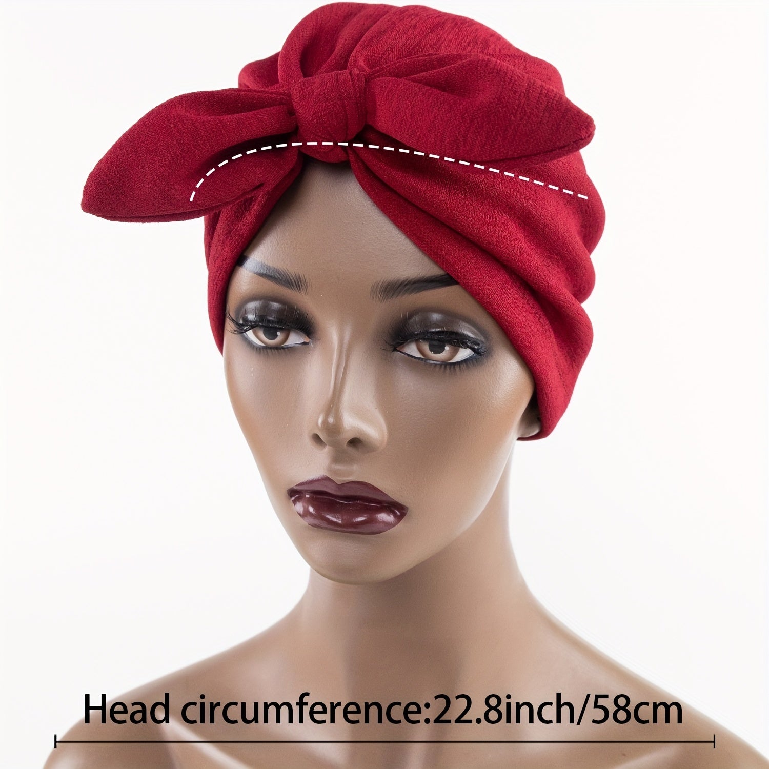 Bow Knotted Turban Cap Solid Head Wrap Hijab Head Scarf Stylish Bandana