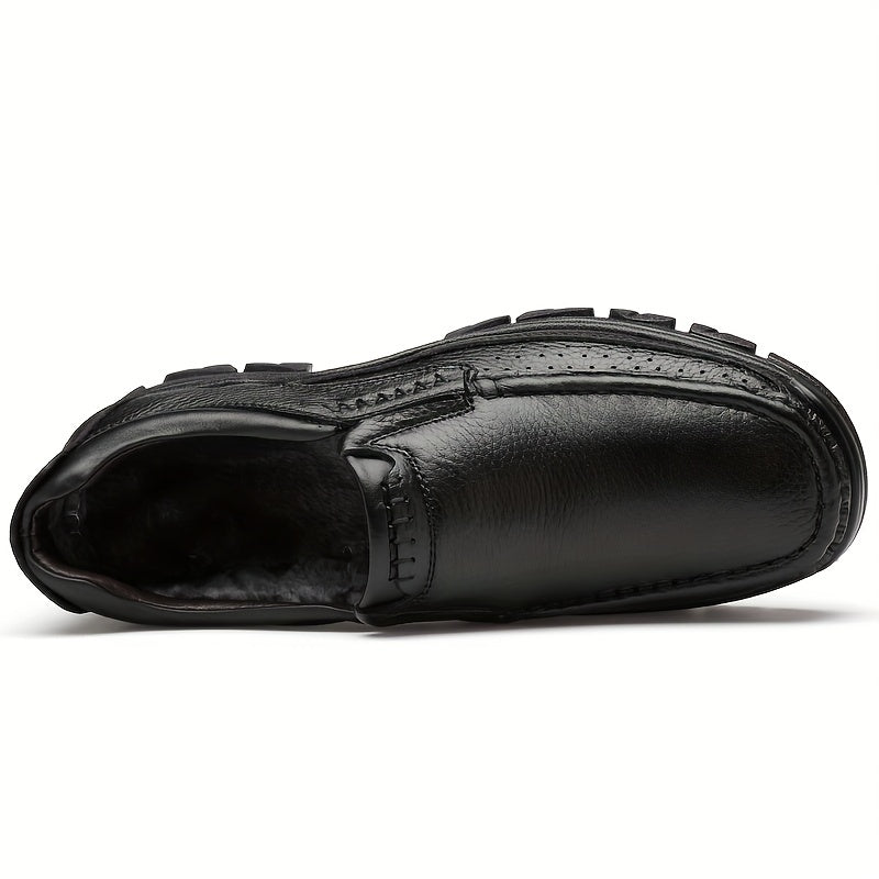 Men's Warm Slip On Leather Shoes for Traveling