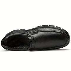Men's Warm Slip On Leather Shoes for Traveling