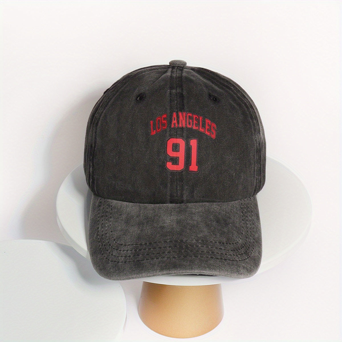 Los Angeles 91 Baseball Cap Washed Distressed Unisex Dad Hat