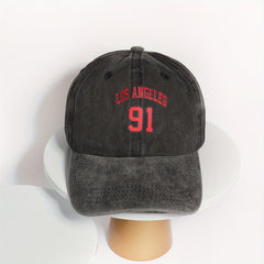 Los Angeles 91 Baseball Cap Washed Distressed Unisex Dad Hat