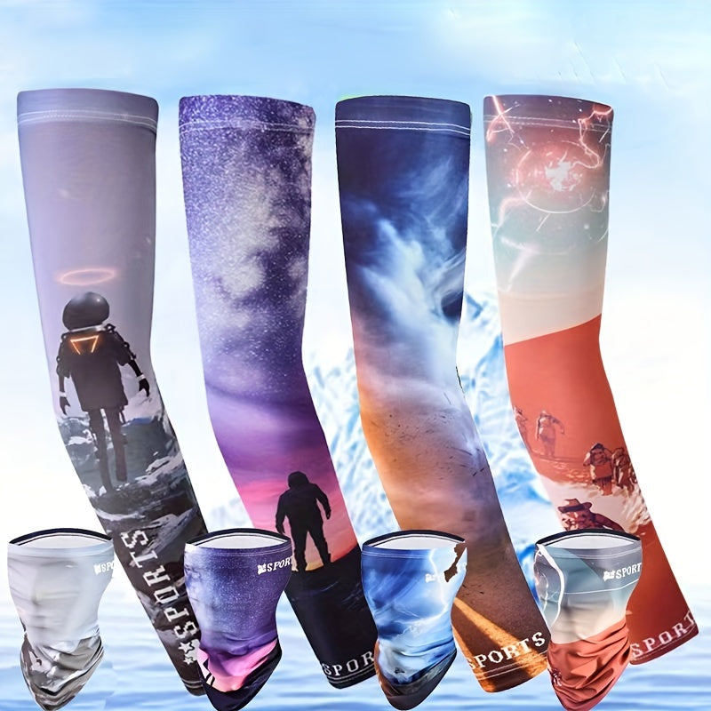 Ice Silk Sunscreen Mask Set for Men and Women - Full Face Neck Guard