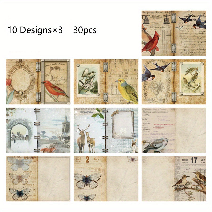 Retro Literary Hand Account Notebook Series - 30 Sheets