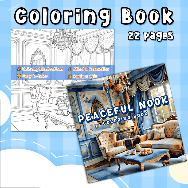 Cozy Corner Adult Coloring Book - Deluxe Edition