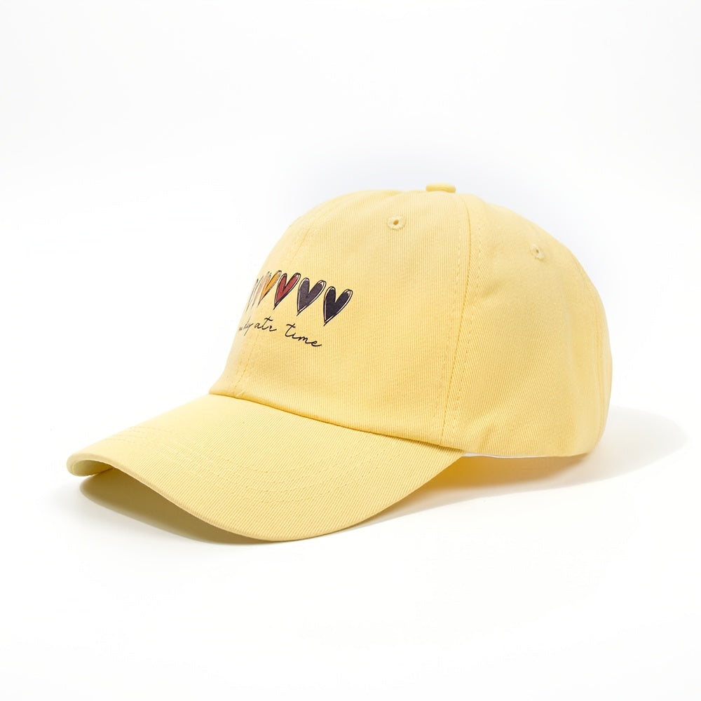 Heart Printed Baseball Cap Sun Hat Lightweight Adjustable Breathable Dad Hats