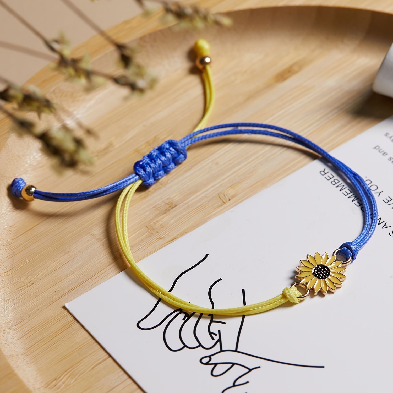 Men's Alloy Sunflower Yellow Friendship Bracelet