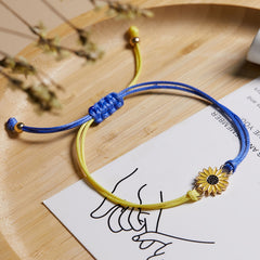 Men's Alloy Sunflower Yellow Friendship Bracelet