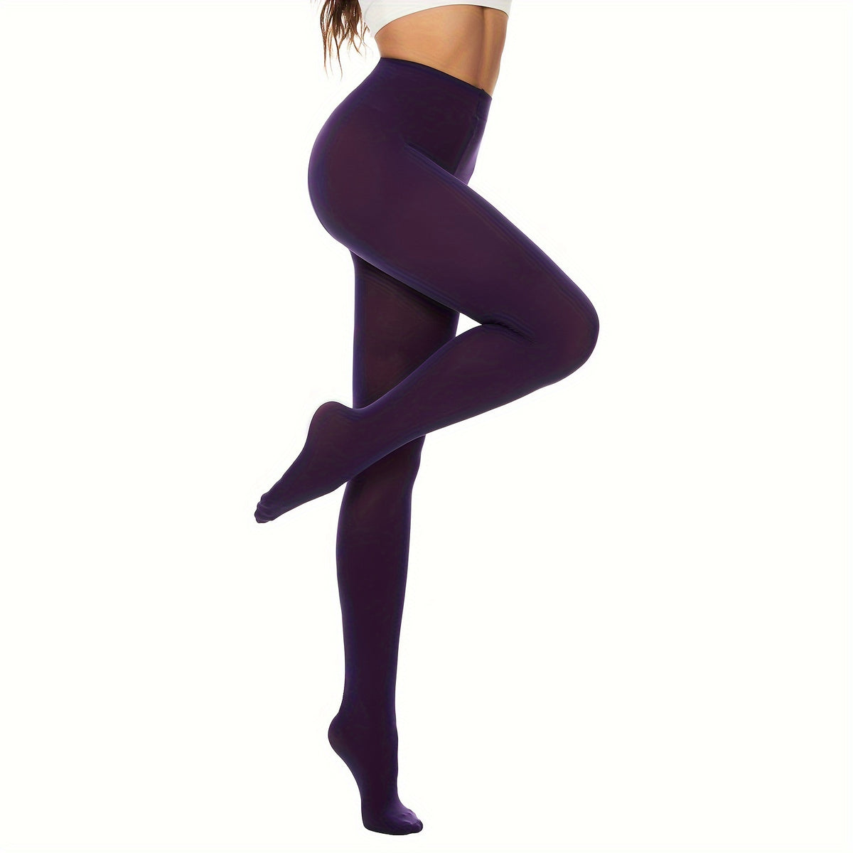 Women's Footed Tights 80D High Waist Semi Opaque Pantyhose