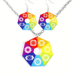 Chakra Jewelry Set Necklace & Earrings for Yoga Meditation