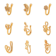 Men's Crown Shaped Nose Clip Inlaid Zircon Craft Party Gift